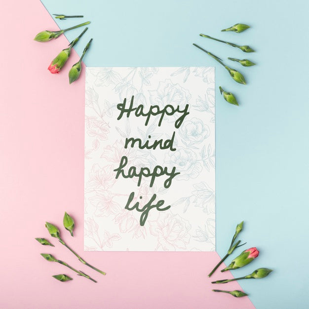 Colorful Flowers Concept Mock-Up Psd