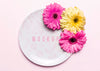 Colorful Flowers On Plate Psd