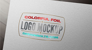 Colorful Foil Logo Mockup Psd