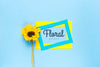 Colorful Frames With Yellow Daisy Psd