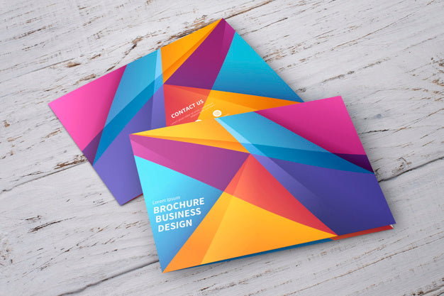 Colorful Geometric Brochure Mockup Psd
