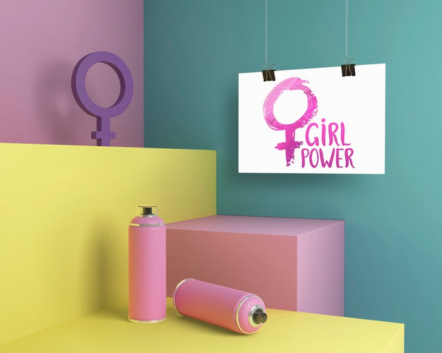 Colorful Girl Power Composition Psd