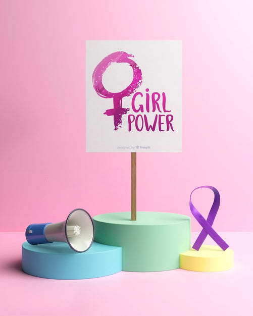 Colorful Girl Power Concept Arrangement Psd