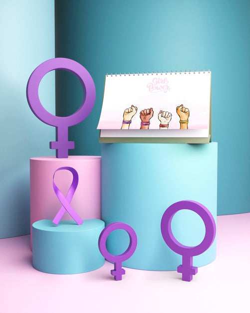 Colorful Girl Power Concept Composition Psd