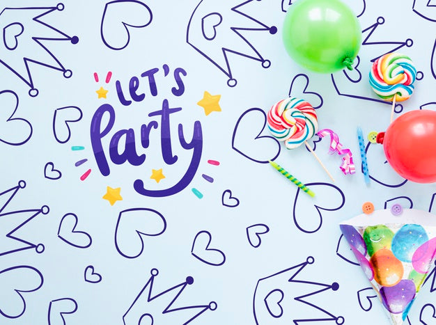 Colorful Happy Birthday Concept Mock-Up Psd