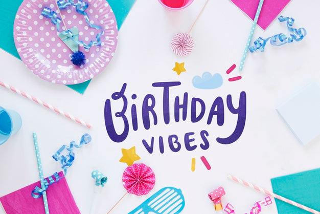 Colorful Happy Birthday Concept Psd