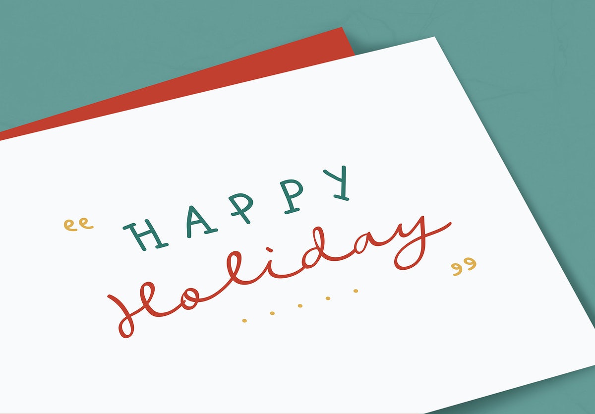 Colorful Happy Holiday Card Mockup