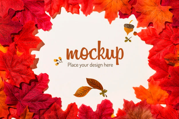 Colorful Leaves Mock-Up Design Psd