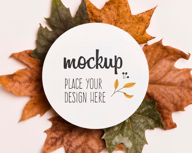 Colorful Leaves Mock-Up Design Psd
