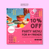 Colorful Mexican Food Square Flyer Psd