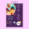Colorful Mexican Restraurant Food Menu Psd