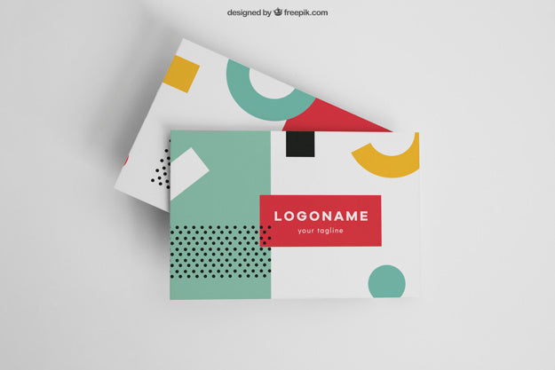 Colorful Modern Business Card Mockup Psd