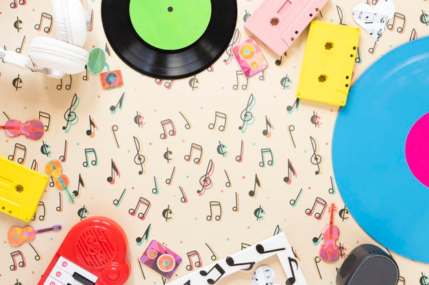 Colorful Music Concept On Plain Background Psd