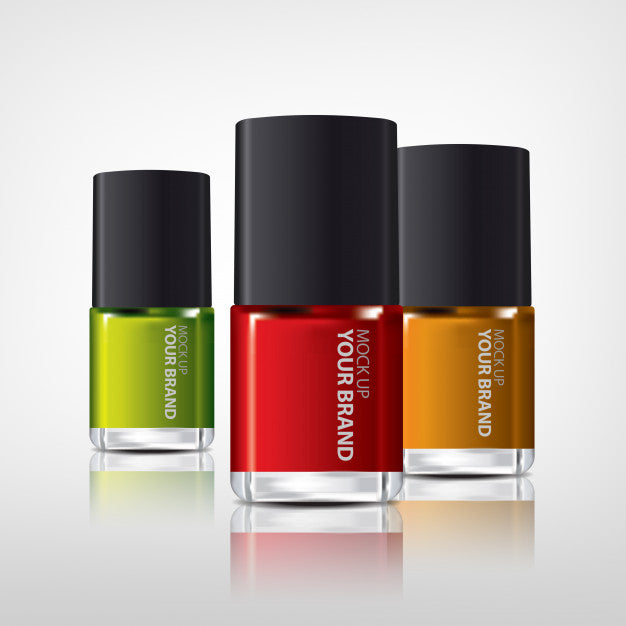 Colorful Nail Polish Bottles Psd