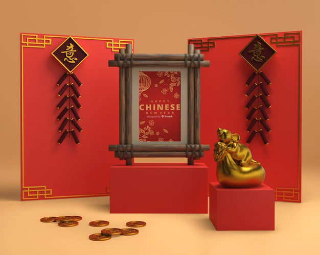 Colorful Ornaments On Wall For New Year Psd