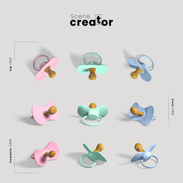 Colorful Pacifiers Scene Creator Psd