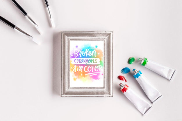 Colorful Paint Concept Mock-Up Psd