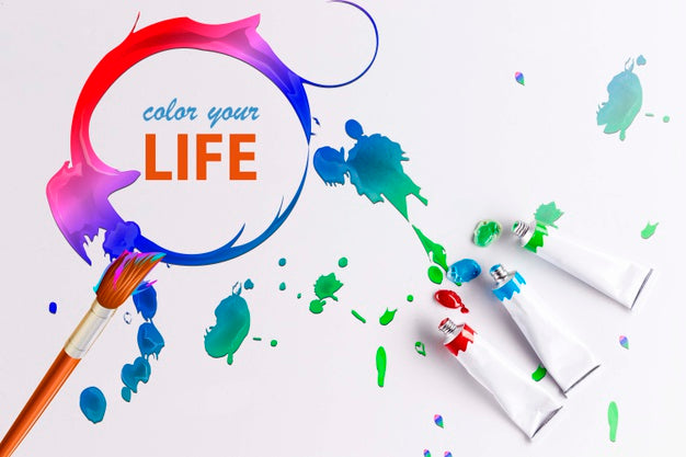 Colorful Paint Concept Mock-Up Psd