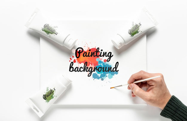 Colorful Painting Concept Mock-Up Psd