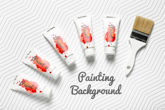 Colorful Painting Concept Mock-Up Psd