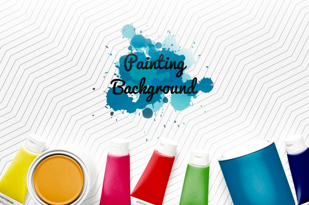 Colorful Painting Concept Mock-Up Psd