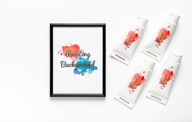 Colorful Painting Concept Mock-Up Psd