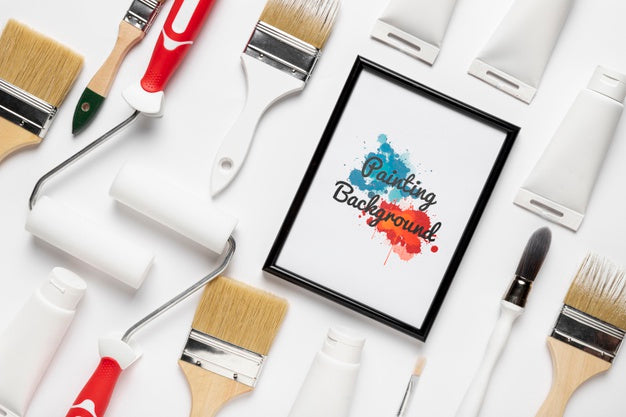 Colorful Painting Concept Mock-Up Psd