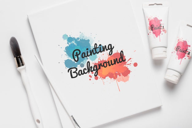 Colorful Painting Concept Mock-Up Psd