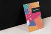 Colorful Paperboard Mockup Against The Black Wall Psd