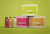 Colorful Refreshing Smoothie Packaging Mock-Up Psd