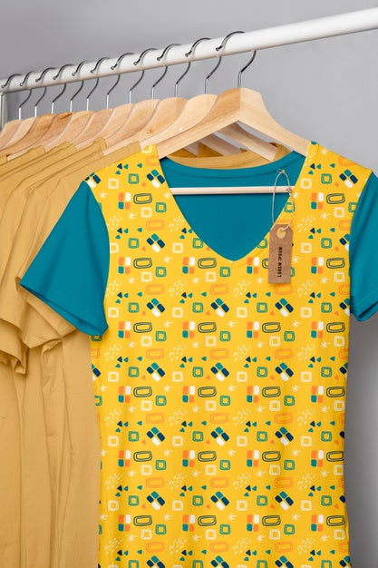 Colorful Shirt Concept Mock-Up Psd