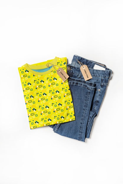 Colorful Shirt Concept Mock-Up Psd