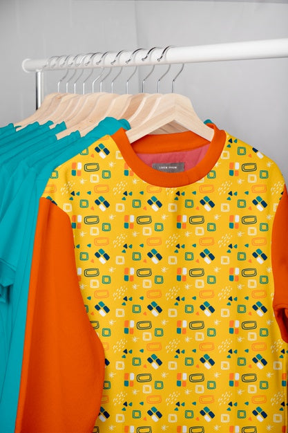 Colorful Shirt Concept Mock-Up Psd
