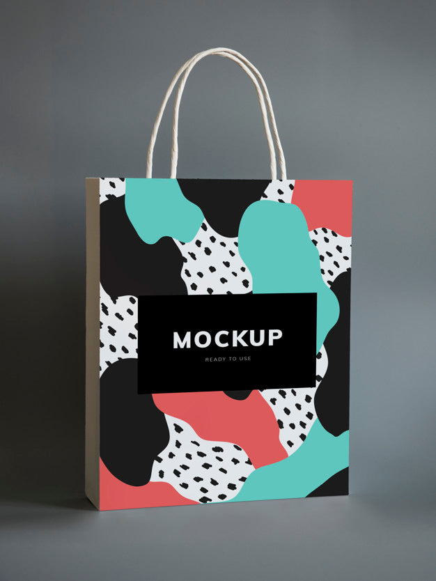 Colorful Shopping Paper Bag Mockup Psd