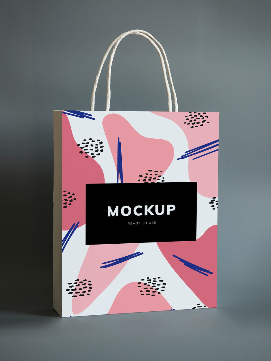 Colorful Shopping Paper Bag Mockup