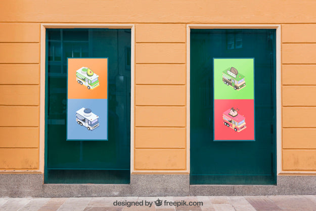 Colorful Signs Mockup Psd