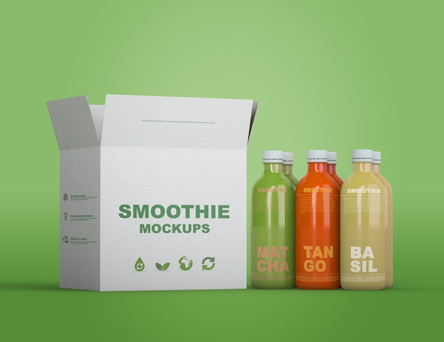 Colorful Smoothie Packaging Mock-Up Psd
