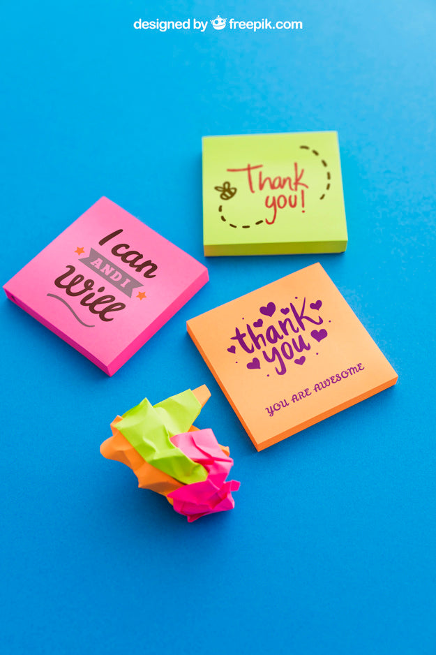 Colorful Sticky Note Mockup Psd
