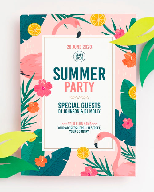 Colorful Summer Concept Mock-Up Psd