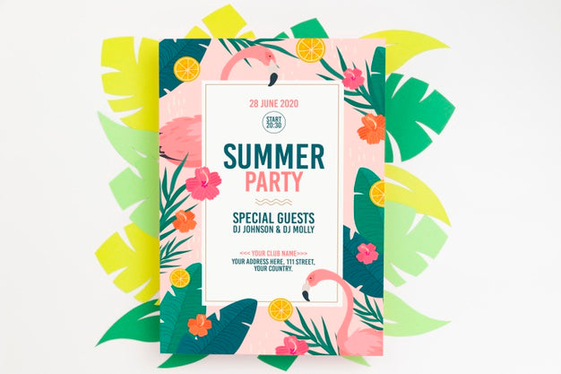 Colorful Summer Concept Mock-Up Psd