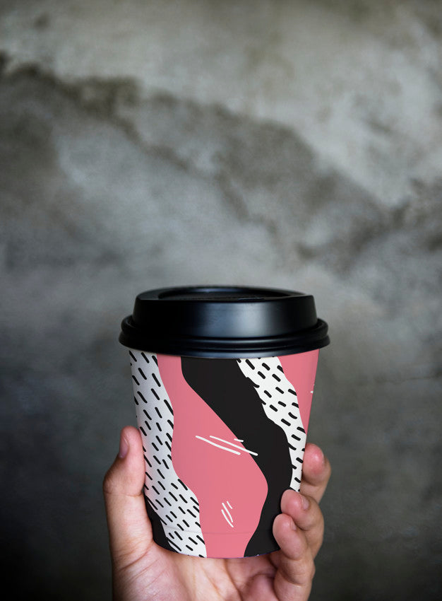 Colorful Takeaway Coffee Cup Mockup Design Psd