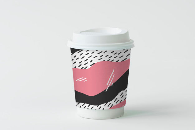 Colorful Takeaway Coffee Cup Mockup Design Psd
