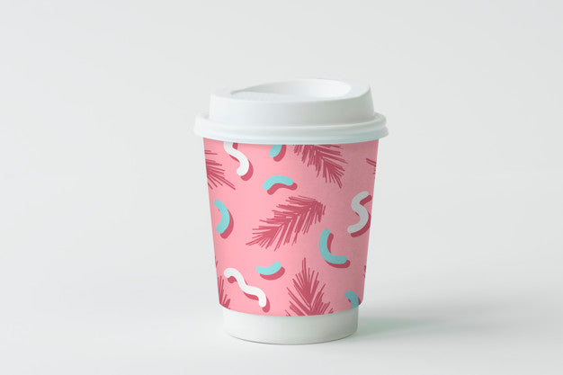 Colorful Takeaway Coffee Cup Mockup Design Psd