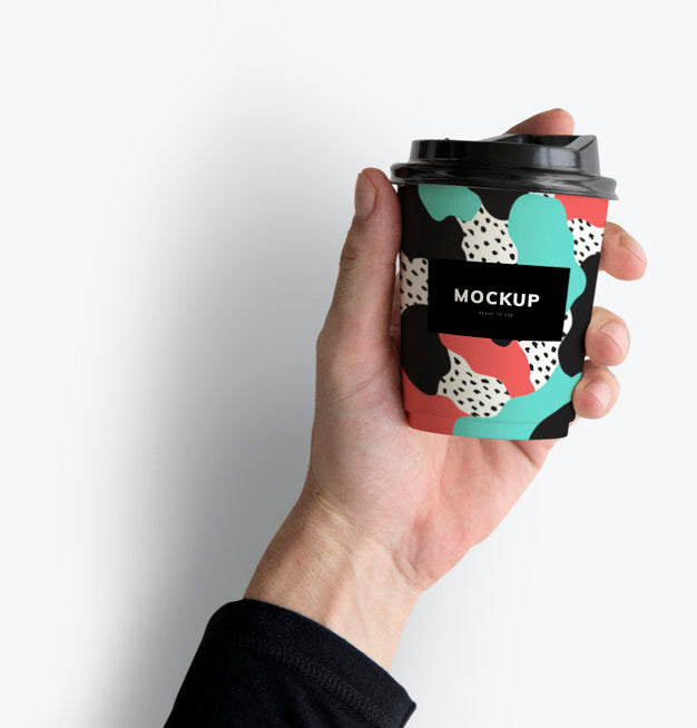 Colorful Takeaway Coffee Cup Mockup Design Psd