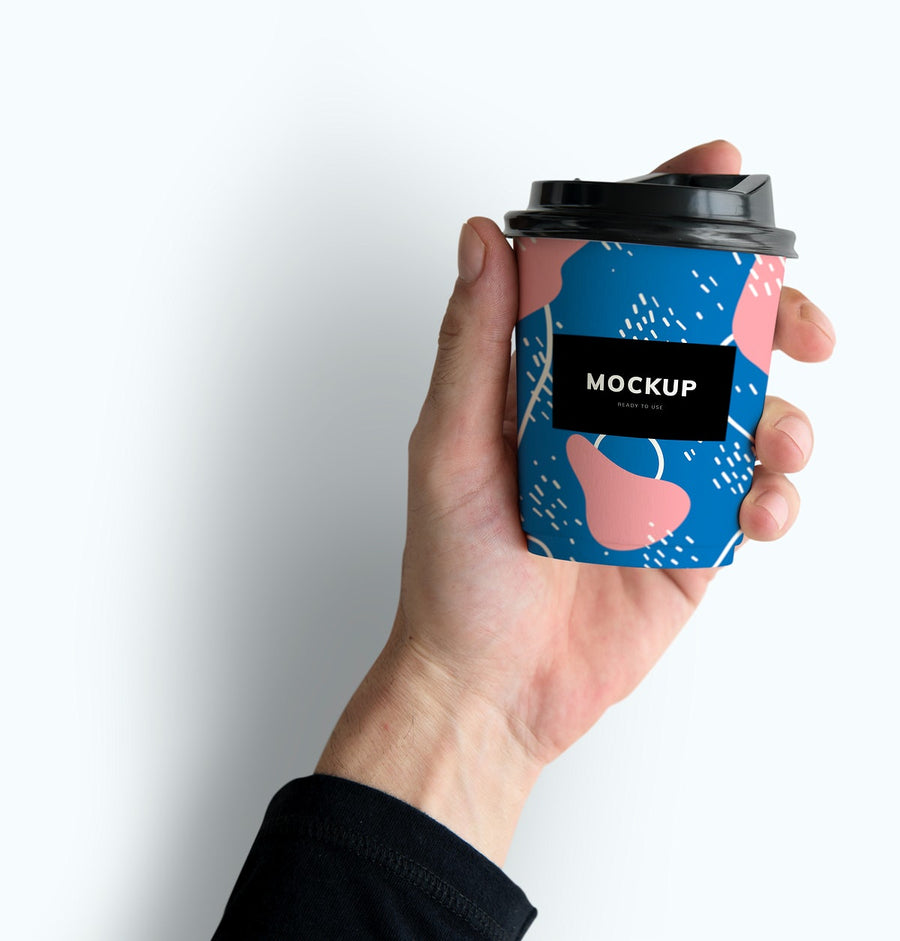 Colorful Takeaway Coffee Cup Mockup Design