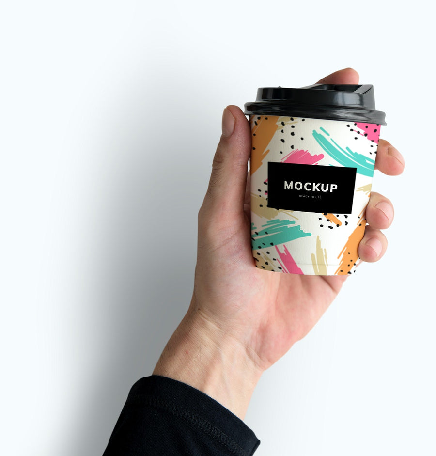 Colorful Takeaway Coffee Cup Mockup Design