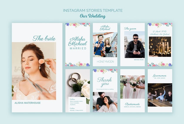 Colorful Wedding Concept Social Media Template Psd