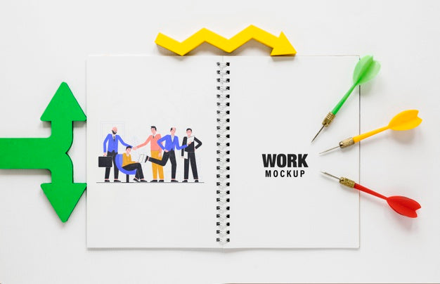 Colourful Arrows And Darts Arrows With Notepad Psd