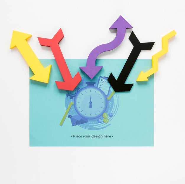 Colourful Arrows And Time Management Psd