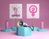 Colourful Girl Power Concept Arrangement Psd